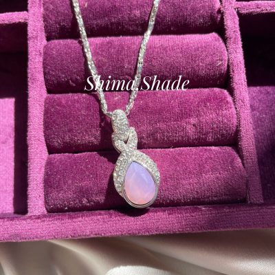 گردنبند سوارسکی سنگ یاسی